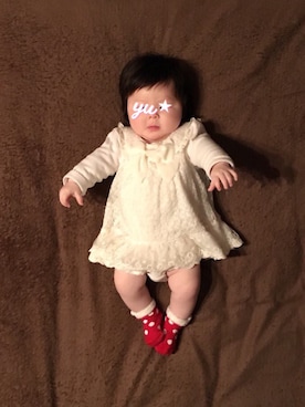 「赤ちゃん」｜「アイテム（チュニック）」を使った、おてんばむすめさん（キッズ・60cm）の春コーディネート