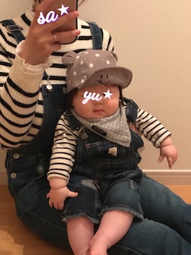 「babygap」｜「アイテム（オールインワン・サロペット）」を使った、おてんばむすめさん（キッズ・60cm）の春コーディネート
