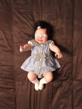 「しまむら（シマムラ）のアイテム（チュニック）」を使った、おてんばむすめさん（キッズ・60cm）の春コーディネート