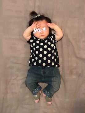 「Cherokee（-）のアイテム」を使った、おてんばむすめさん（キッズ・60cm）の春コーディネート