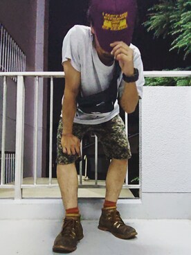 「UNIQLO（ユニクロ）の50色ソックス（消臭機能付き）（ソックス/靴下）」を使った、hirosenohukuさん（メンズ・176cm）の夏コーディネート