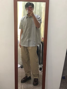 「plain-me（プレインミー）のアイテム（スラックス）」を使った、a457238154さん（メンズ・173cm）の秋コーディネート