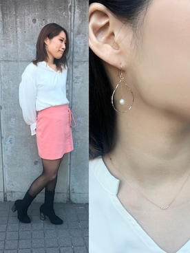 「TAKE-UP（テイクアップ）のアイテム」を使った、TAKE-UP_STAFFさん（レディース・158cm）の春コーディネート
