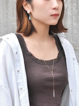 「ゴールドアクセ」｜TAKE-UP_STAFFさん（レディース・158cm）の春コーディネート