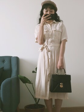 「vintage style」｜「アイテム（シャツワンピース）」を使った、_theeeeea_さん（レディース・167cm）の夏コーディネート