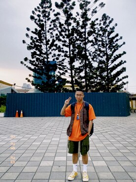 「Mania（マニア）のアイテム」を使った、XIU｜ET BOYさん（メンズ・165cm）の春コーディネート