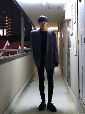 「UNIQLO（ユニクロ）のWOMEN ウルトラストレッチジーンズ（デニムパンツ）」を使った、東海林さん（メンズ・180cm）の春コーディネート