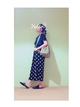 「Re:make（リメイク）のアイテム（スリッポン）」を使った、HYOさん（レディース・166cm）の夏コーディネート