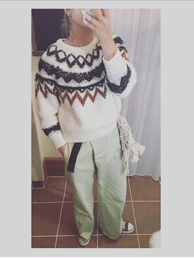 「WEGO（ウィゴー）のWEGO/マクラメ巾着ショルダーバッグ（ショルダーバッグ）」を使った、HYOさん（レディース・166cm）の冬コーディネート