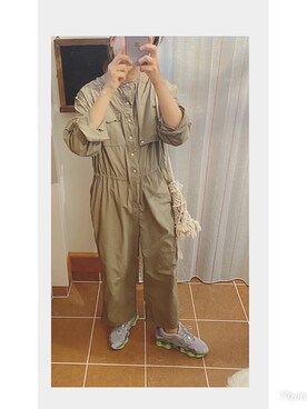 「WEGO（ウィゴー）のWEGO/マクラメ巾着ショルダーバッグ（ショルダーバッグ）」を使った、HYOさん（レディース・166cm）の春コーディネート