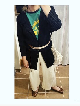 「WEGO（ウィゴー）のWEGO/マクラメ巾着ショルダーバッグ（ショルダーバッグ）」を使った、HYOさん（レディース・166cm）の春コーディネート