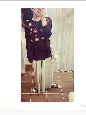 「WEGO（ウィゴー）のWEGO/マクラメ巾着ショルダーバッグ（ショルダーバッグ）」を使った、HYOさん（レディース・166cm）の春コーディネート