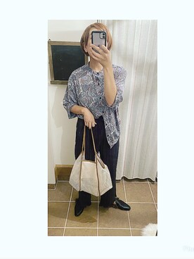 「Re:make（リメイク）のアイテム（スリッポン）」を使った、HYOさん（レディース・166cm）の秋コーディネート