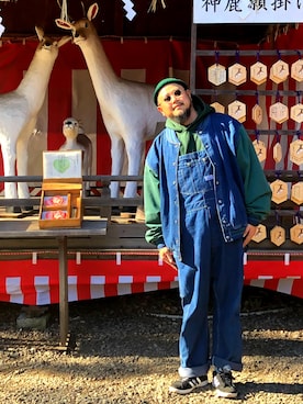 「コッキーと繋がりたい」｜「アイテム（オールインワン・サロペット）」を使った、Cokky さん（メンズ・178cm）の冬コーディネート