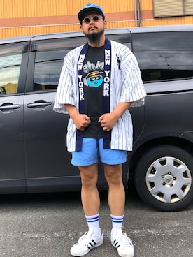 「フェスコーデ」｜「アイテム（ジャケット/アウター）」を使った、Cokky さん（メンズ・178cm）の春コーディネート