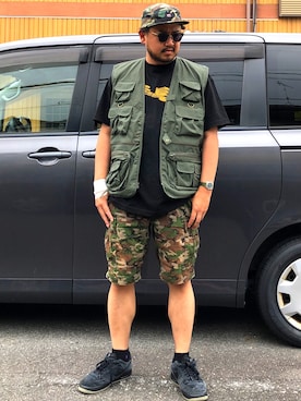 「OBEY（オベイ）のアイテム（キャップ）」を使った、Cokky さん（メンズ・178cm）の夏コーディネート