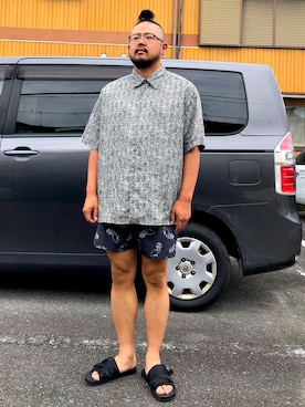 「H&M（エイチ・アンド・エム）のアイテム（サンダル）」を使った、Cokky さん（メンズ・178cm）の夏コーディネート