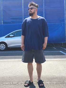 「H&M（エイチ・アンド・エム）のアイテム（サンダル）」を使った、Cokky さん（メンズ・178cm）の夏コーディネート