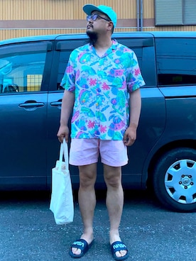 「H&M（エイチ・アンド・エム）のアイテム（サンダル）」を使った、Cokky さん（メンズ・178cm）の春コーディネート