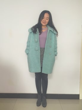 「DAZZLE（ダズル）のアイテム（ジャケット/アウター）」を使った、汐玥小寜さん（レディース・160cm）の冬コーディネート