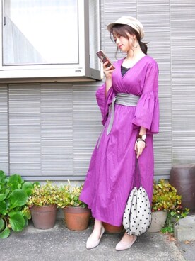 「PICCIN（ピッチン）のアイテム（バッグ）」を使った、田中日菜さん（レディース・161cm）の春コーディネート