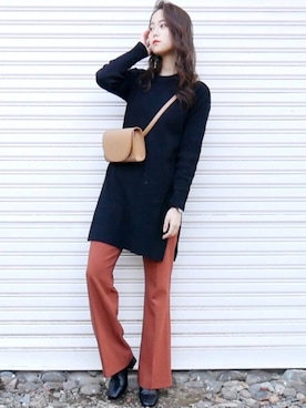 「VICKY（ビッキー）のアイテム（パンツ）」を使った、田中日菜さん（レディース・161cm）の秋コーディネート