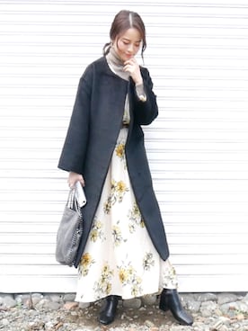「Rodeo Crowns（ロデオクラウンズ）のアイテム（その他アウター）」を使った、田中日菜さん（レディース・161cm）の冬コーディネート