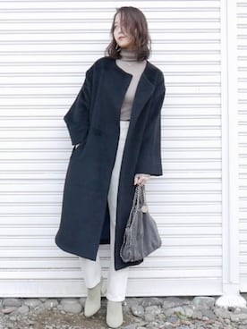 「Rodeo Crowns（ロデオクラウンズ）のアイテム（その他アウター）」を使った、田中日菜さん（レディース・161cm）の冬コーディネート