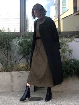 「Rodeo Crowns（ロデオクラウンズ）のアイテム（その他アウター）」を使った、田中日菜さん（レディース・161cm）の冬コーディネート