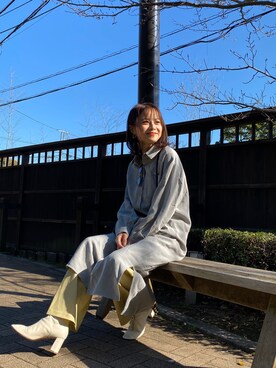 「AMAIL（アマイル）のアイテム（シャツ/ブラウス）」を使った、田中日菜さん（レディース・162cm）の春コーディネート