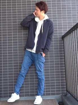 「ジャックパーセル」｜「アイテム（ブルゾン）」を使った、ないとー【おるたな】さん（メンズ・180cm）の春コーディネート