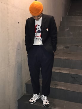 「umit benan（ウミットベナン）のアイテム」を使った、zak0524さん（メンズ・176cm）の冬コーディネート