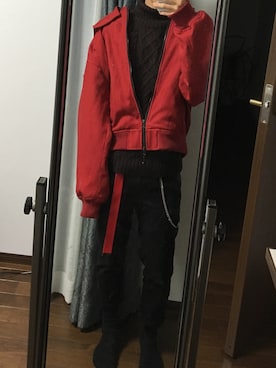 「SHAREEF（シャリーフ）のアイテム（ブルゾン）」を使った、ryodaiさん（メンズ・165cm）の冬コーディネート