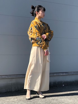 「古着女子」｜「アイテム（ブルゾン）」を使った、KAUさん（レディース・155cm）の春コーディネート