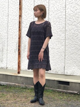 「ミニワンピ」｜KAUさん（レディース・155cm）の春コーディネート