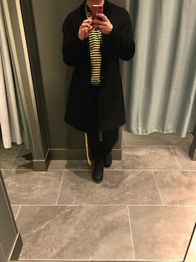 「united arrows」｜「アイテム（チェスターコート）」を使った、yu-joh®さん（メンズ・176cm）の春コーディネート