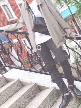 「GU（ジーユー）の（GU）スキニーフィットジーンズ（MEN ⁄ ジーンズ）」を使った、haya_10さん（メンズ・179cm）の秋コーディネート