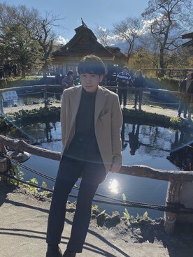 「プラダ」｜「アイテム（その他アウター）」を使った、Mao Saitouさん（メンズ・174cm）の秋コーディネート