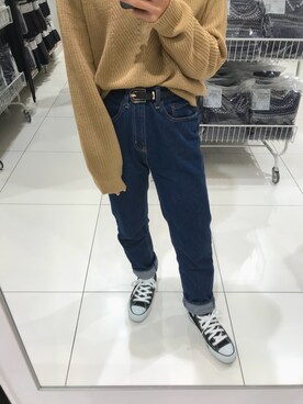 「CONVERSE（コンバース）のconverse コンバース ALL STAR HI オールスター ハイ 3206 BLACK(US)（スニーカー）」を使った、みなみでさん（レディース・148cm）の秋コーディネート