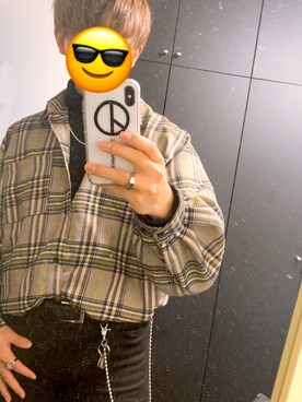 「INTER FACTORY（インターファクトリー）のファッションインフルエンサー ろむし × INTER FACTORY　ボリュームスリーブワイドシャツ（シャツ/ブラウス、その他）」を使った、Hayatoさん（メンズ・168cm）の春コーディネート