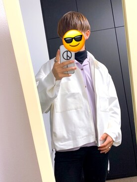 「UNIQLO（ユニクロ）のウルトラストレッチジーンズ（デニムパンツ、ブラック系）」を使った、Hayatoさん（メンズ・168cm）の春コーディネート