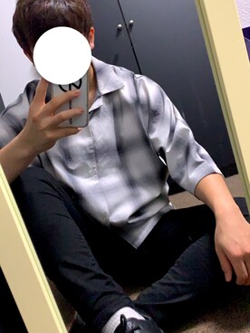 「DOOPZ（ドープス）のDOOPZ ドルマンハーフスリーブオーバーシャツ（Tシャツ/カットソー、ホワイト系）」を使った、Hayatoさん（メンズ・168cm）の夏コーディネート