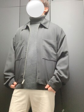 「WYM LIDNM（ウィム バイ リドム）の【WYM LIDNM】RAYON 11W CORDUROY ZIP OUTER SET-UP（ブルゾン、ベージュ系）」を使った、Hayatoさん（メンズ・168cm）の秋コーディネート