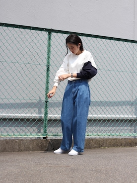 「MY（マイ）のアイテム（パンツ）」を使った、akanemiuraさん（レディース・155cm）の夏コーディネート