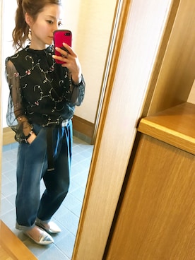 「透けトップス」｜「アイテム（その他）」を使った、ちぃさん（レディース・150cm）の夏コーディネート