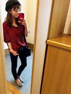 「レースタンク」｜「アイテム（その他）」を使った、ちぃさん（レディース・150cm）の秋コーディネート