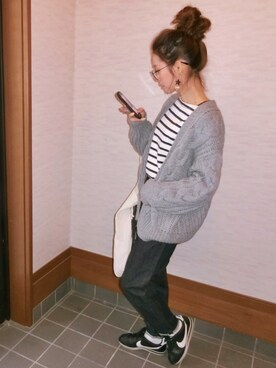 「present（プレゼント）のアイテム（トップス）」を使った、ちぃさん（レディース・150cm）の冬コーディネート