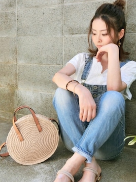 「SLY（スライ）のアイテム（サロペット/オーバーオール）」を使った、ちぃさん（レディース・150cm）の夏コーディネート