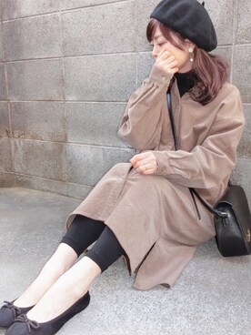 「UNIQLO（ユニクロ）のエクストラファインメリノリブタートルネックセーター（長袖）（ニット/セーター）」を使った、ちぃさん（レディース・150cm）の冬コーディネート