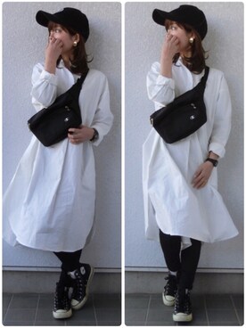 「平成最後のWEARISTAセンバツ」｜「アイテム（シャツワンピース）」を使った、ちぃさん（レディース・150cm）の春コーディネート